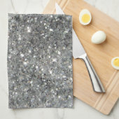 Stilvolles silbernes Glitzerglitz-Foto Küchentuch (Viertel Falte)