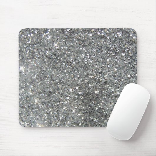 Stilvolles silbernes Glitzerglitz-Foto Mousepad (Mit Mouse)