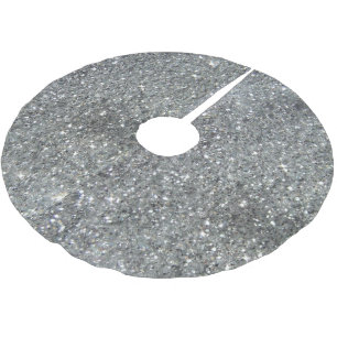 Stilvolles silbernes Glitzerglitz-Foto Polyester Weihnachtsbaumdecke
