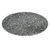 Stilvolles silbernes Glitzerglitz-Foto Schneidebrett (Ecke)