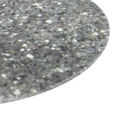 Stilvolles silbernes Glitzerglitz-Foto Schneidebrett (Ecke)