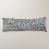 Stilvolles silbernes Glitzerglitz-Foto Seitenschläferkissen (Rückseite)