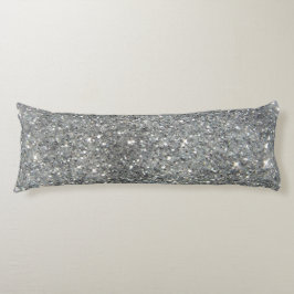 Stilvolles silbernes Glitzerglitz-Foto Seitenschläferkissen
