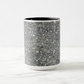 Stilvolles silbernes Glitzerglitz-Foto Tasse (Zentrum)