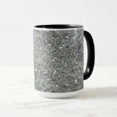 Stilvolles silbernes Glitzerglitz-Foto Tasse (VorderseiteRechts)
