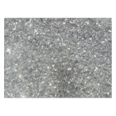 Stilvolles silbernes Glitzerglitz-Foto Tischdecke (Vorderseite (Horizontal))