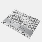 Stilvolles silbernes metallisches fußmatte (Schrägansicht)