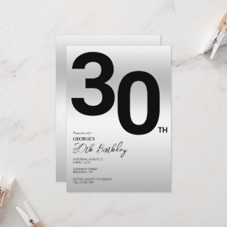 Stilvolles Silver 30. Geburtstag Party Einladung