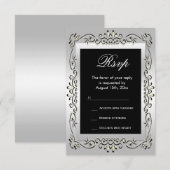 Stilvolles Silver 60. Wedding RSVP Karte (Vorne/Hinten)