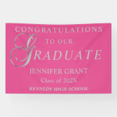 Stilvolles Silver Abschluss Sign Banner (Horizontal)