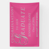 Stilvolles Silver Abschluss Sign Banner (Vertikal)