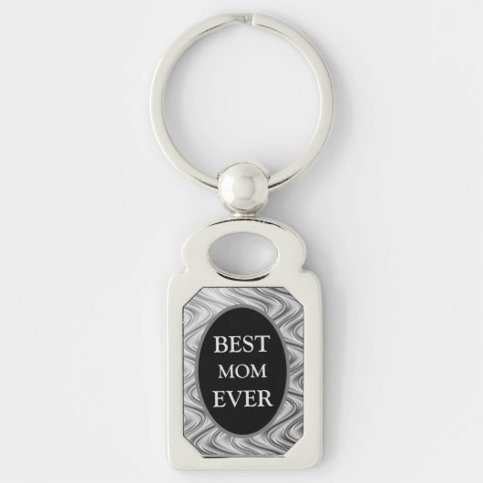 Stilvolles Silver Best Mama Ever Design Schlüsselanhänger (Vorderseite)