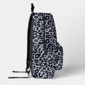 Stilvolles Silver Black Leopard Print monogrammati Bedruckter Rucksack (Links)