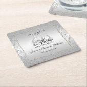 Stilvolles Silver Confetti 60. Hochzeit Rechteckiger Pappuntersetzer (angewinkelt)