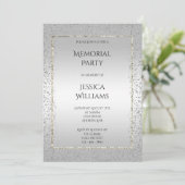 Stilvolles Silver Confetti-Party Einladung (Stehend Vorderseite)