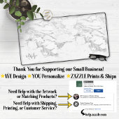 Stilvolles Silver Foil Marmor Monogram Schreibtischunterlage