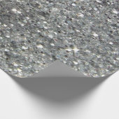 Stilvolles Silver Glitzer Glitz Foto Geschenkpapier (Ecke)