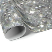 Stilvolles Silver Glitzer Glitz Foto Geschenkpapier (Rolleneckpunkt)