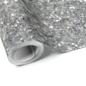 Stilvolles Silver Glitzer Glitz Foto Geschenkpapier (Rolleneckpunkt)