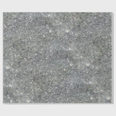 Stilvolles Silver Glitzer Glitz Foto Geschenkpapier (Flach)