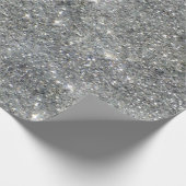 Stilvolles Silver Glitzer Glitz Foto Geschenkpapier (Ecke)