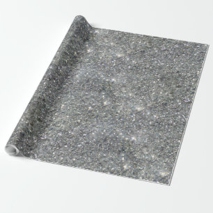 Stilvolles Silver Glitzer Glitz Foto Geschenkpapier