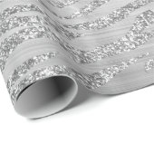 Stilvolles Silver Glitzer Wild Tiger Stripes Muste Geschenkpapier (Rolleneckpunkt)