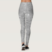 Stilvolles Silver Glitzer Wild Tiger Stripes Muste Leggings (Rückseite)