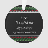 Stilvolles Silver Ugly Sweater Medallion 2. Platz Ornament (Vorderseite)