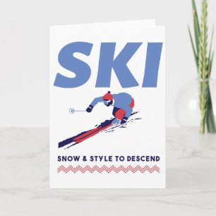 Stilvolles Skifahren an den Hängen Karte