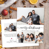 Stilvolles Skript 4 Foto Collage Weihnachtsfeierta Postkarte