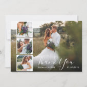 Stilvolles Skript 4 Foto Hochzeit Vielen Dank Einladung (Vorderseite)