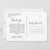 Stilvolles Skript 4 Foto Hochzeit Vielen Dank Einladung (Rückseite)