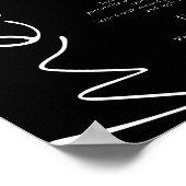 Stilvolles Skript Einfaches Black Wedding Menü Poster (Ecke)