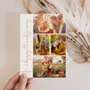 stilvolles Skript glücklich Dankeschön Fotokarte Feiertagskarte