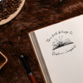 Stilvolles Skript-Individuelle Name-Bibliothekbuch Gummistempel