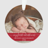 Stilvolles Skript Mein erstes Weihnachtsbaby Red Ornament (Vorderseite)