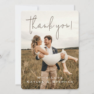 Stilvolles Skript Personalisiertes Foto Danke Kart Save The Date