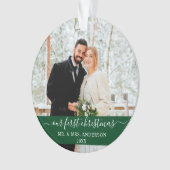 Stilvolles Skript Unser erstes Weihnachtsgrün Ornament (Vorderseite)