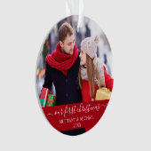 Stilvolles Skript Unser erstes Weihnachtslied Red Ornament (Vorderseite)