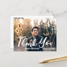 Stilvolles Skript Vielen Dank Abschluss Postcard