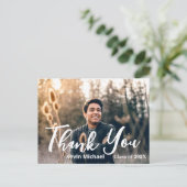 Stilvolles Skript Vielen Dank Abschluss Postcard Postkarte (Stehend Vorderseite)