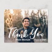 Stilvolles Skript Vielen Dank Abschluss Postcard Postkarte (Vorderseite)