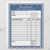 Stilvolles Slate Blue Zickzack Beauty Salon Bestel Briefkopf (Vorne/Hinten)