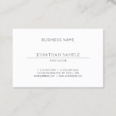 Stilvolles Sleek Design Modernes Trendy Schlicht L Visitenkarte (Rückseite)
