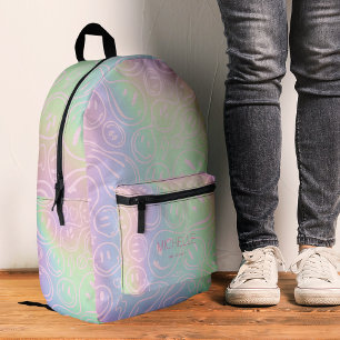 Stilvolles Smile Holographic Girly Pink Bedruckter Rucksack