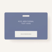 Stilvolles Solid Blue Lila Employee Foto ID Logo Ausweis (Rückseite)