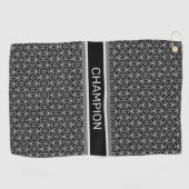 Stilvolles Star-Muster in Schwarz & Hellgrau Golfhandtuch (Horizontal)