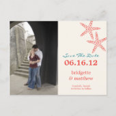 Stilvolles Starfish Foto Save the Date Postkarte (Vorderseite)