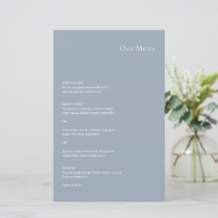 Stilvolles staubblaues modernes Hochzeitsmenü